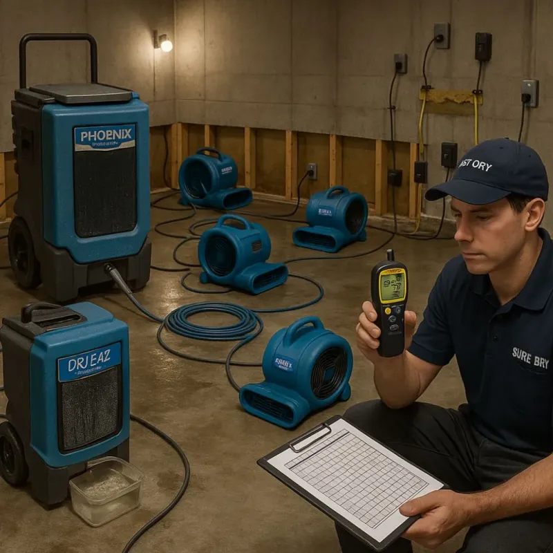 Structural Drying and Dehumidification process in Old Town, ME